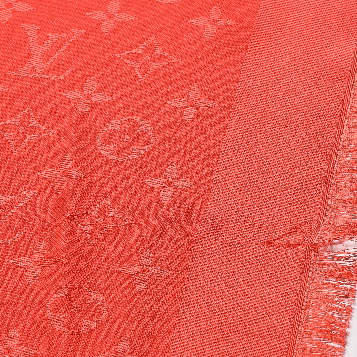 Silk Wool Monogram Shawl Pomme D'Amour
