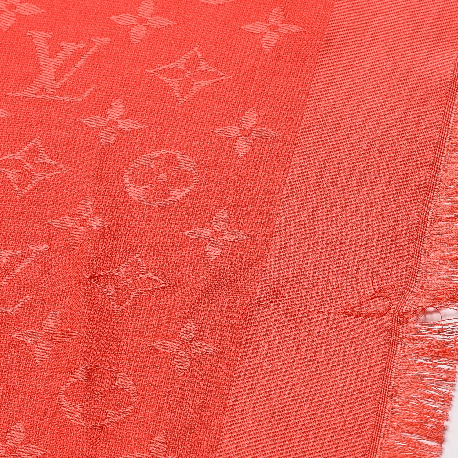 Louis Vuitton Silk Wool Monogram Shawl Pomme D'Amour 4 of 5