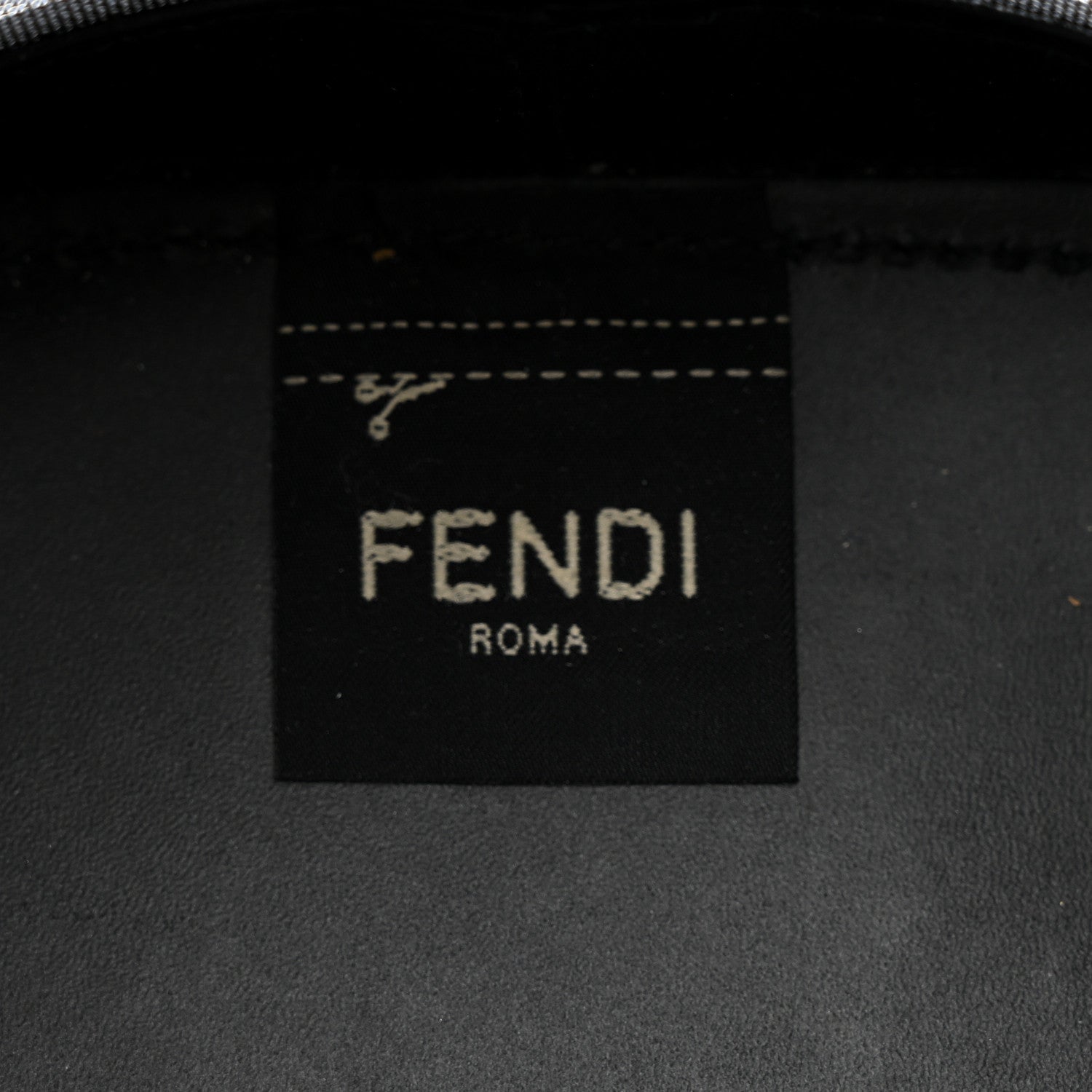 Fendi Mesh Vitello King F is Fendi Logo Embroidered Mini Mon Tresor Bucket Bag Black 6 of 10
