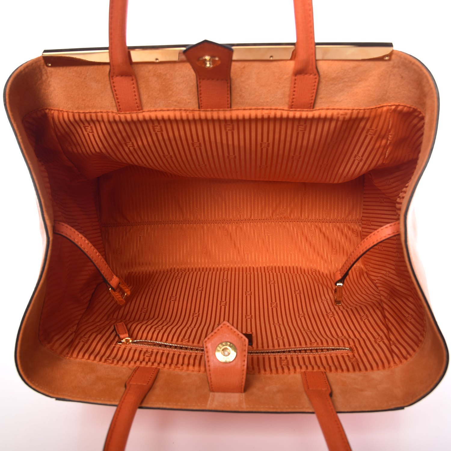 Fendi Vitello Elite Large 2Jours Tote Arancio 5 of 9