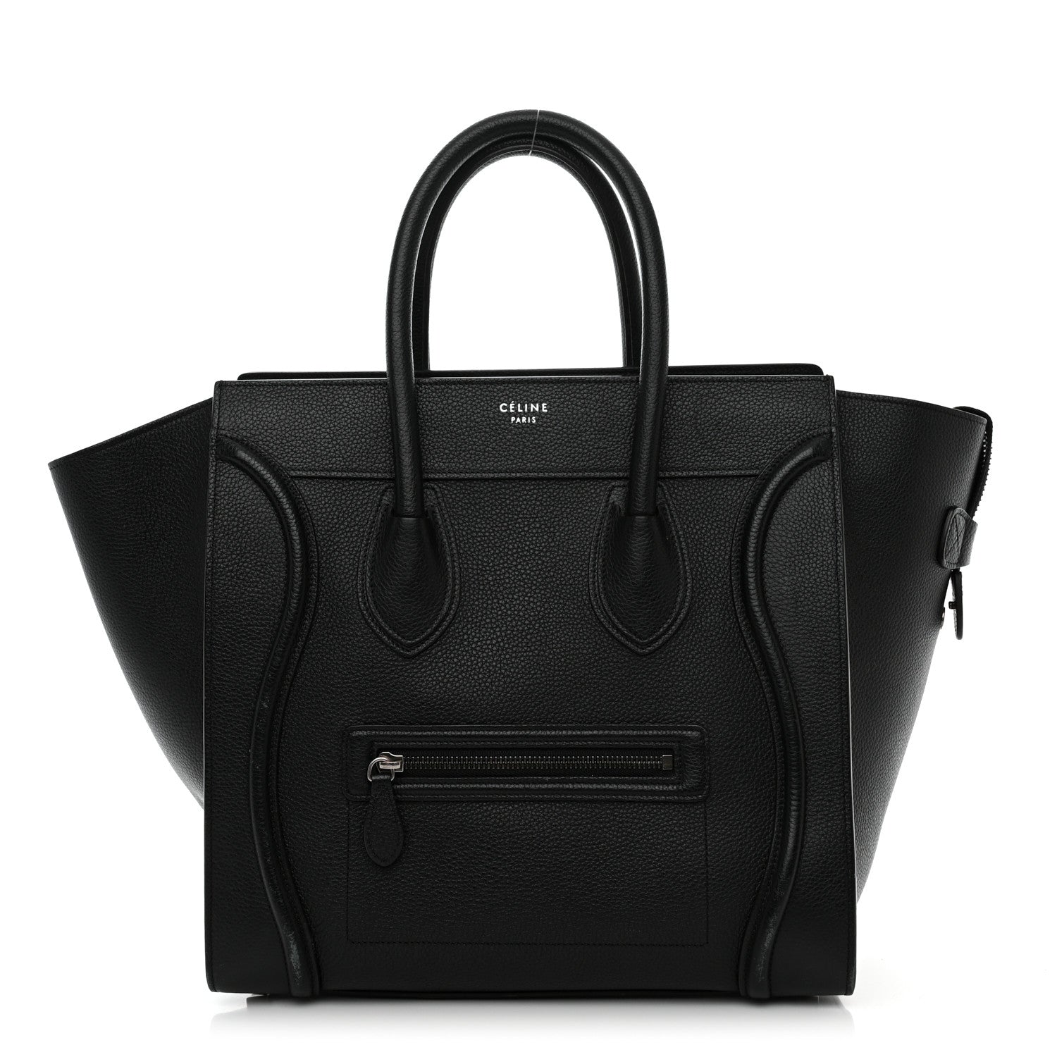 Celine Drummed Calfskin Mini Luggage Black 1 of 10