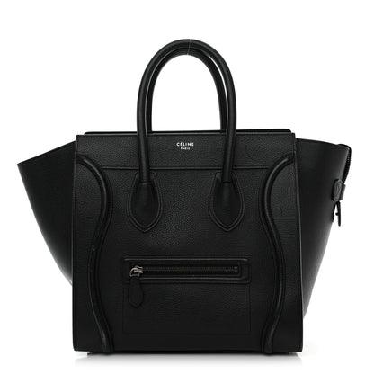 Celine Drummed Calfskin Mini Luggage Black 1 of 10