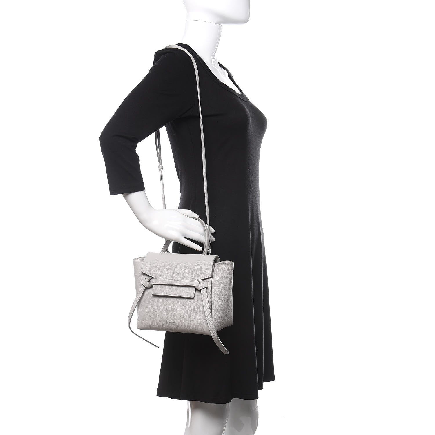 Celine Grained Calfskin Nano Belt Bag Mineral 2 of 13