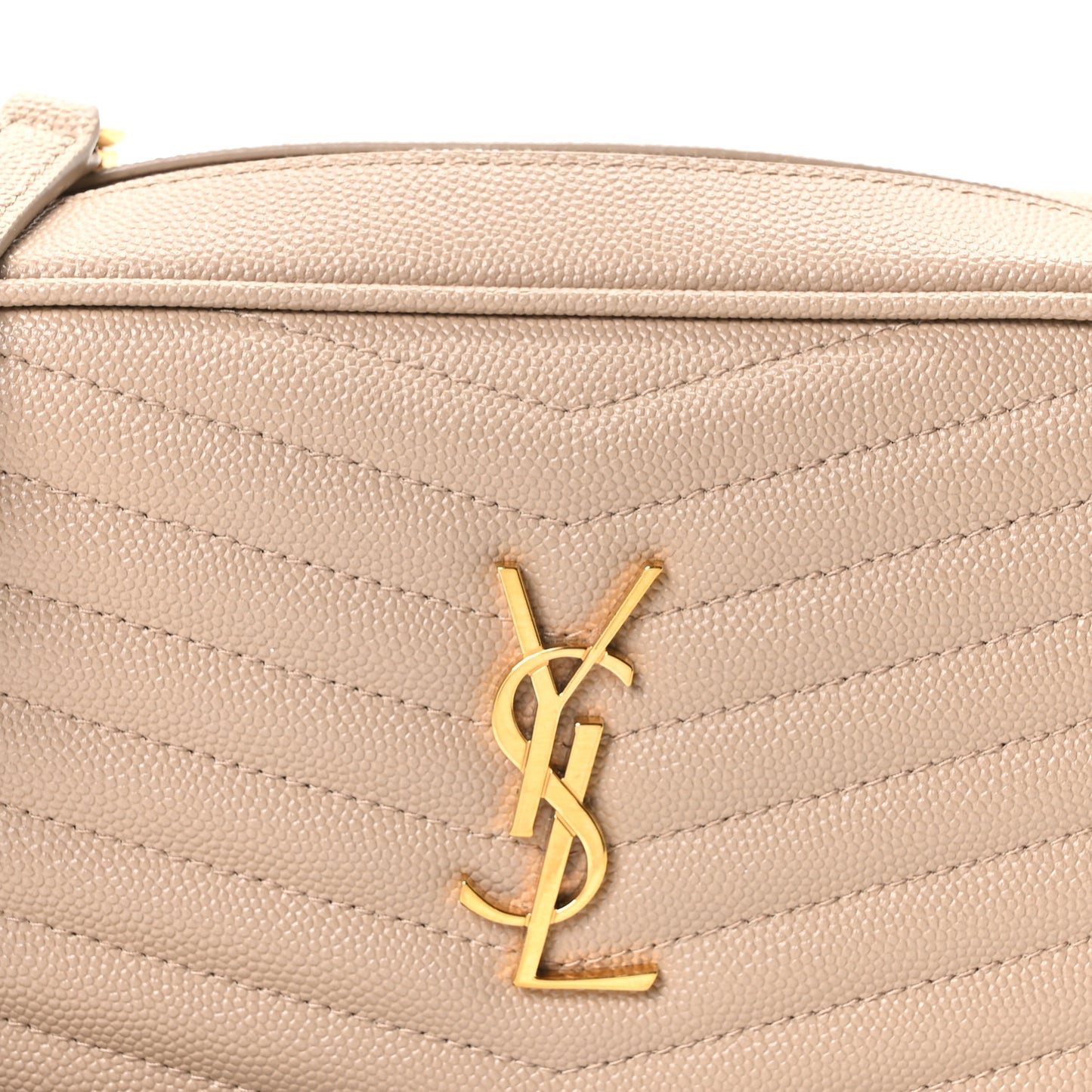 Grain De Poudre Matelasse Monogram Mini Lou Camera Bag Dark Beige