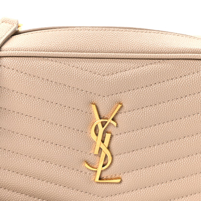 Saint Laurent Grain De Poudre Matelasse Monogram Mini Lou Camera Bag Dark Beige 8 of 11