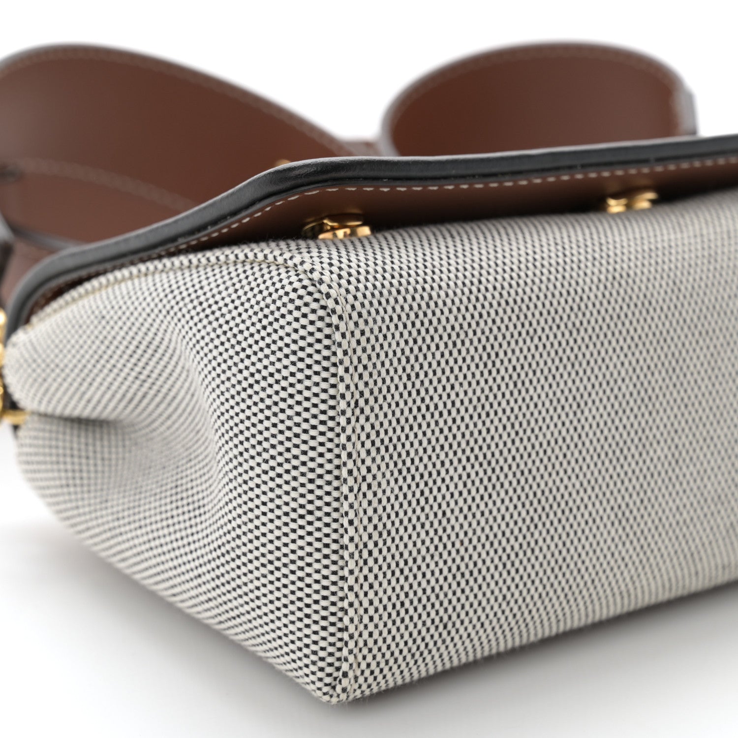 Burberry Cotton Canvas Horseferry Print Small Crossbody Bag Grey Tan 9 of 10