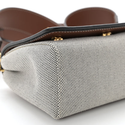 Burberry Cotton Canvas Horseferry Print Small Crossbody Bag Grey Tan 9 of 10