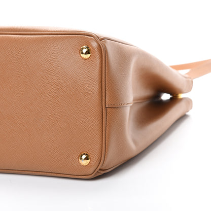 Prada Saffiano Medium Galleria Double Zip Tote Caramel 12 of 14