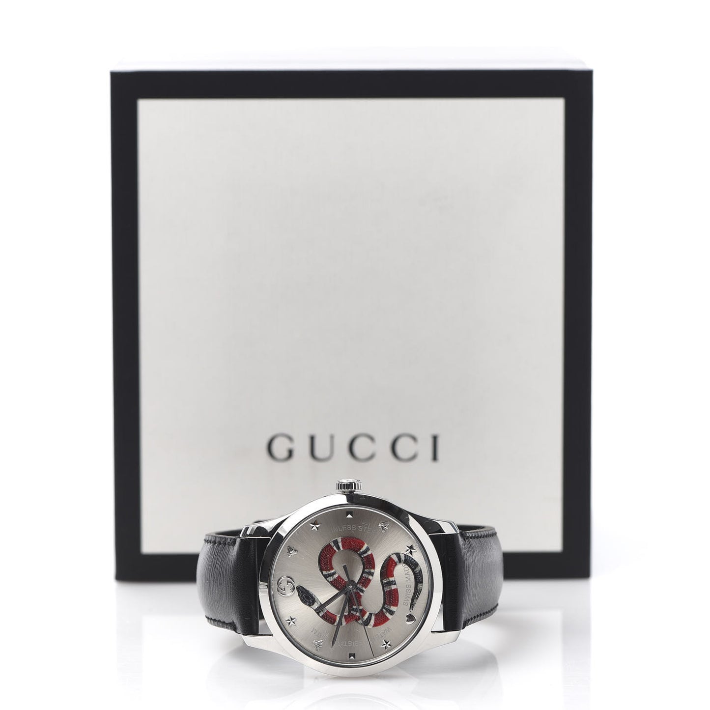 Stainless Steel Calfskin 38mm G-Timeless Snake Quartz Watch