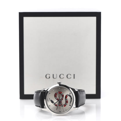 Gucci Stainless Steel Calfskin 38mm G-Timeless Snake Quartz Watch 8 of 8