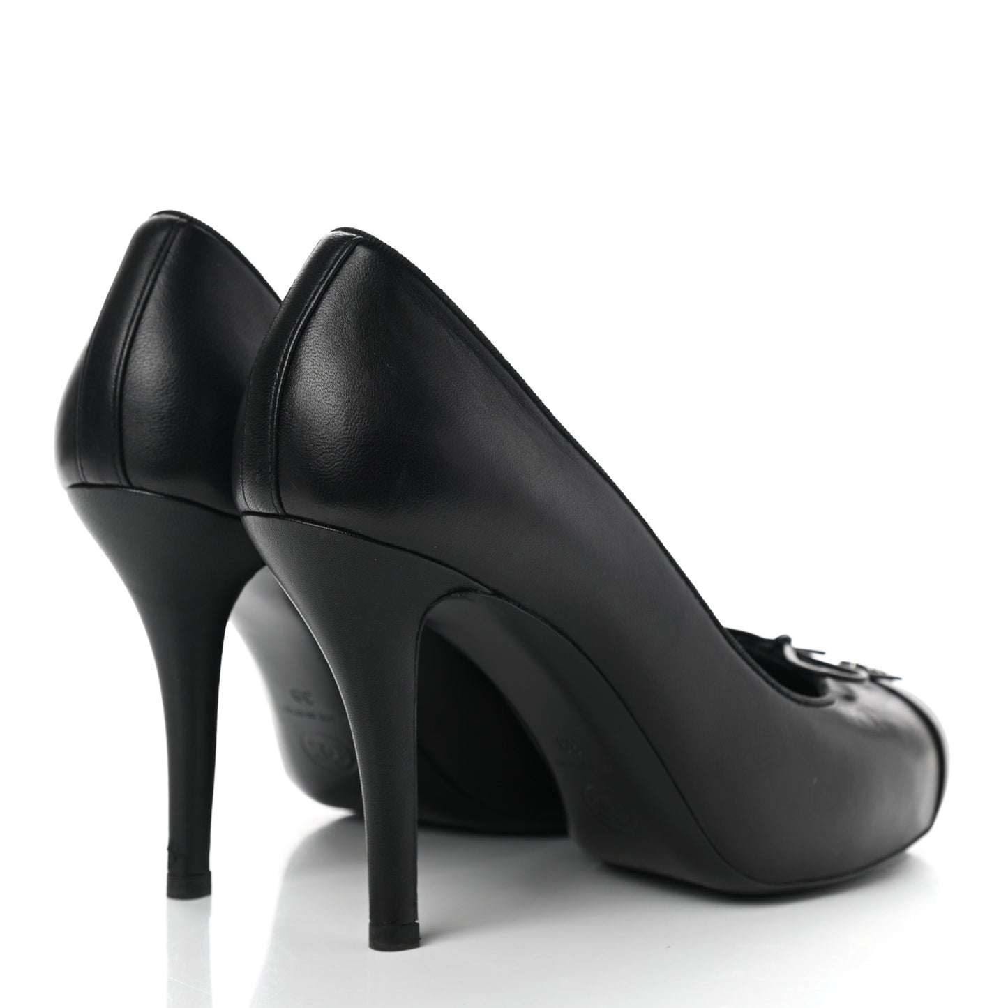 Lambskin Cap Toe CC Pumps 39 Black