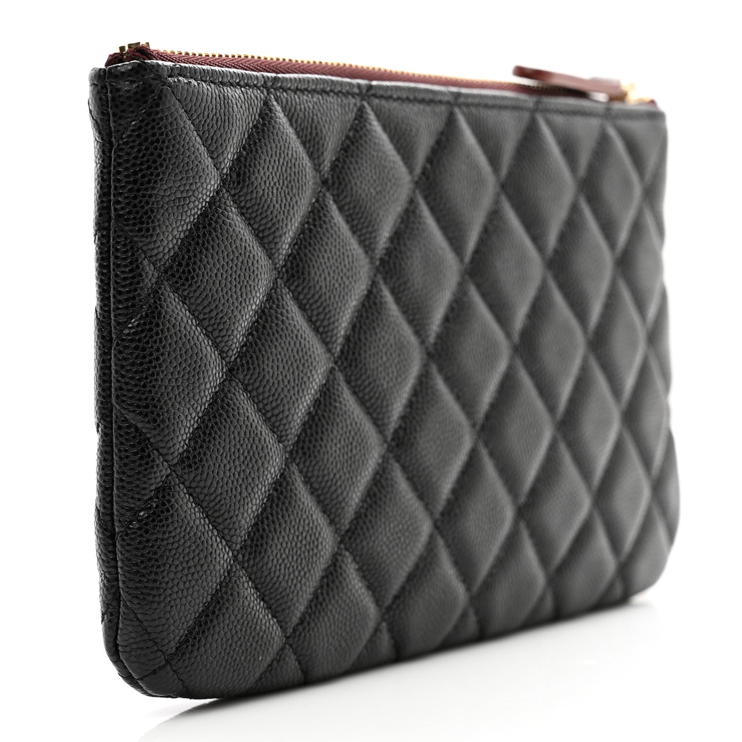 Caviar Quilted Cosmetic Case Black