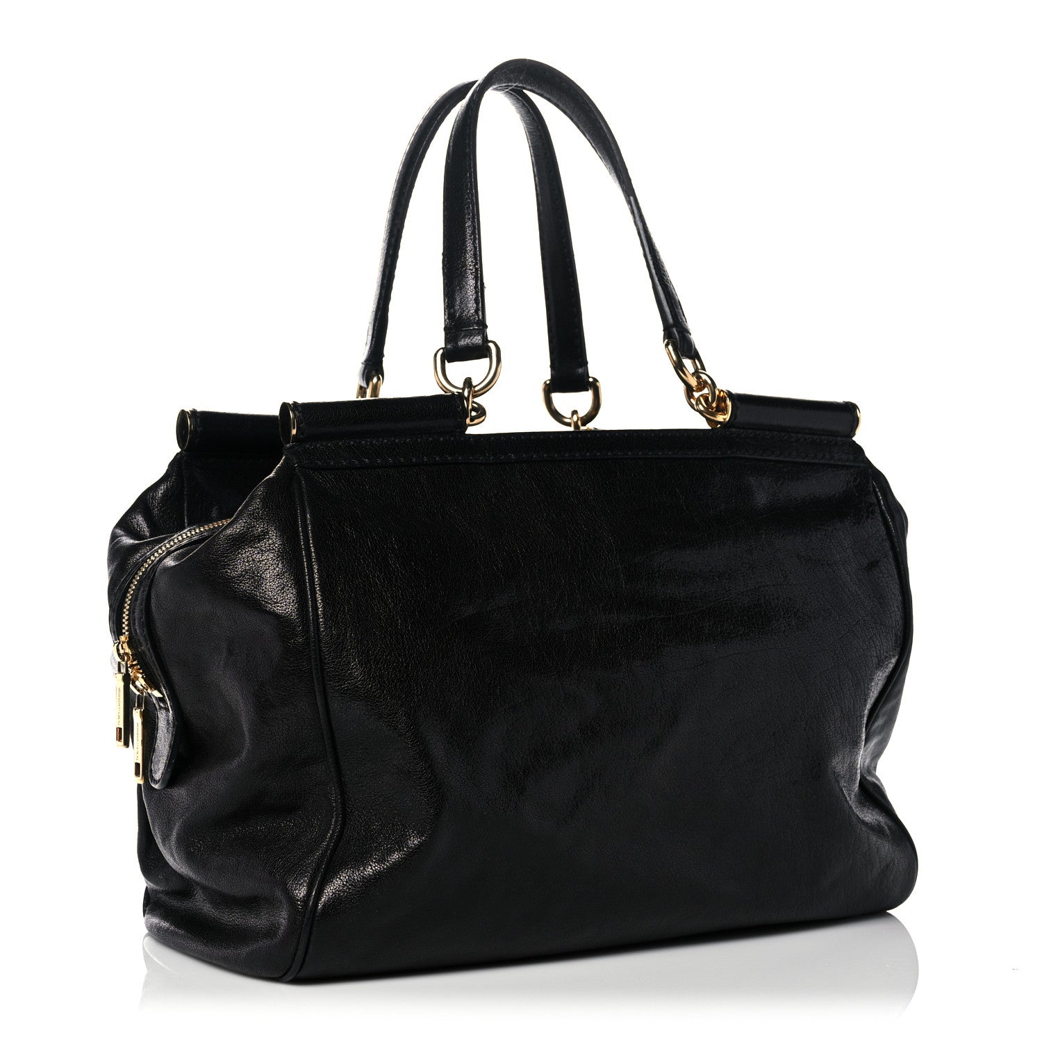 Dolce & Gabbana Calfskin Large Miss Sicily Satchel Black 3 of 13