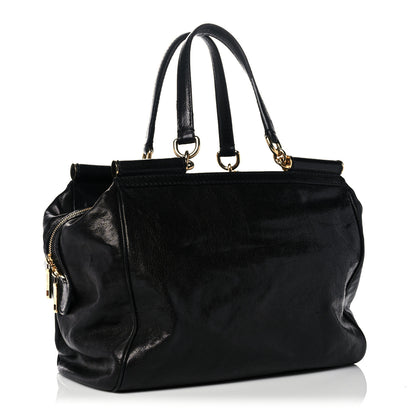 Dolce & Gabbana Calfskin Large Miss Sicily Satchel Black 3 of 13