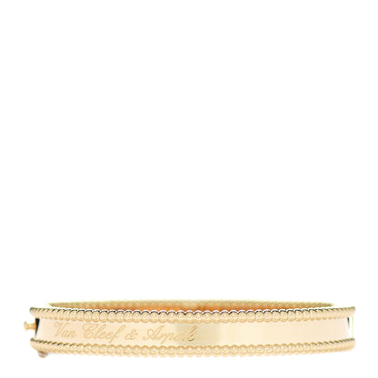 Van Cleef & Arpels 18K Yellow Gold Perlee Signature Bangle Bracelet S 1 of 4
