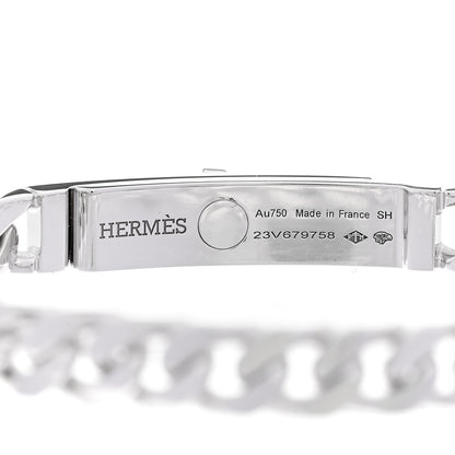 Hermes 18K White Gold Diamond TPM Kelly Gourmette Bracelet SH 3 of 4