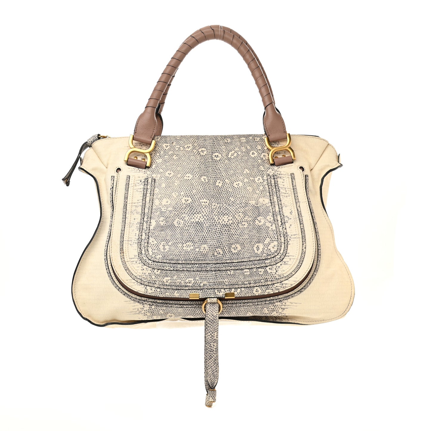 Calfskin Lizard Embossed Large Marcie Satchel