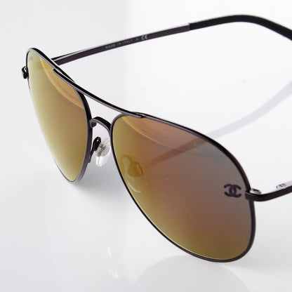 Chanel Aviator CC Sunglasses 4189-T-Q Black 9 of 10