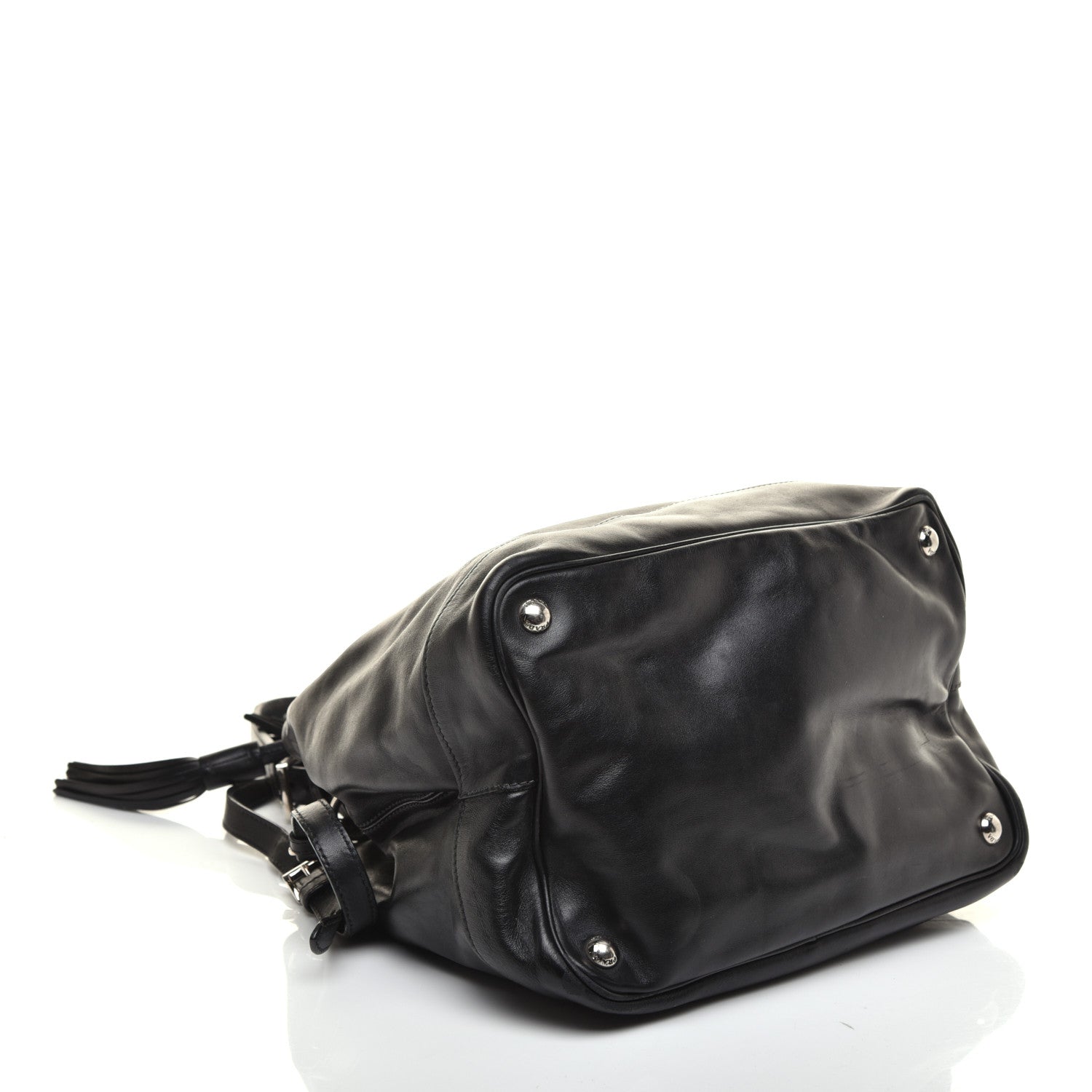 Prada Soft Calfskin Bucket Bag Black 4 of 8