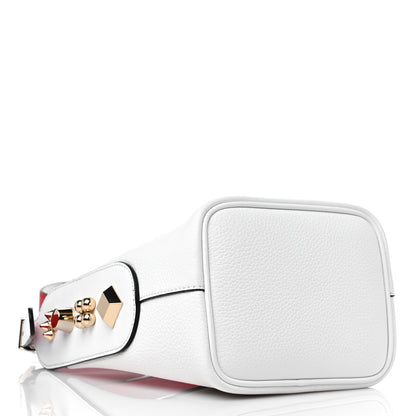 Christian Louboutin Grained Calfskin Mini Carasky Bucket Bag White 4 of 9