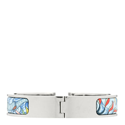 Hermes Enamel Narrow Print Cosmographia Universalis Clic Clac H Bracelet PM Album De Soie 3 of 4