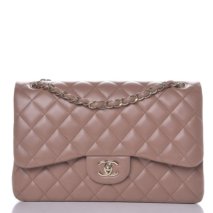 Chanel Lambskin Quilted Jumbo Double Flap Dark Beige 1 of 10