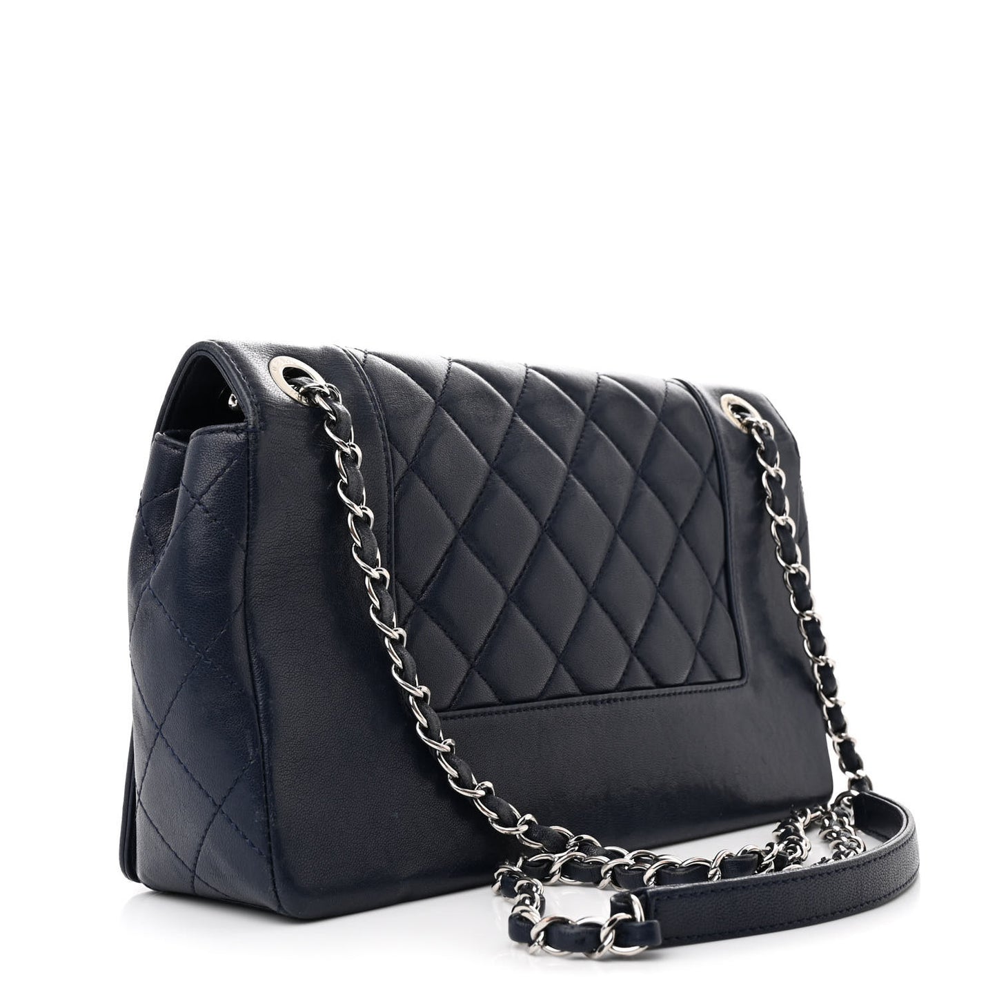 Sheepskin Quilted Vintage Mademoiselle Flap Dark Navy