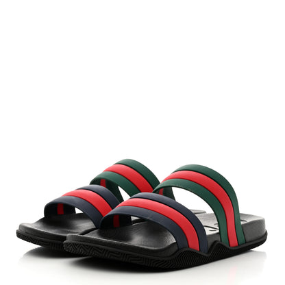 Gucci Rubber Web Mens Slide Sandals 11 Green Red 3 of 9