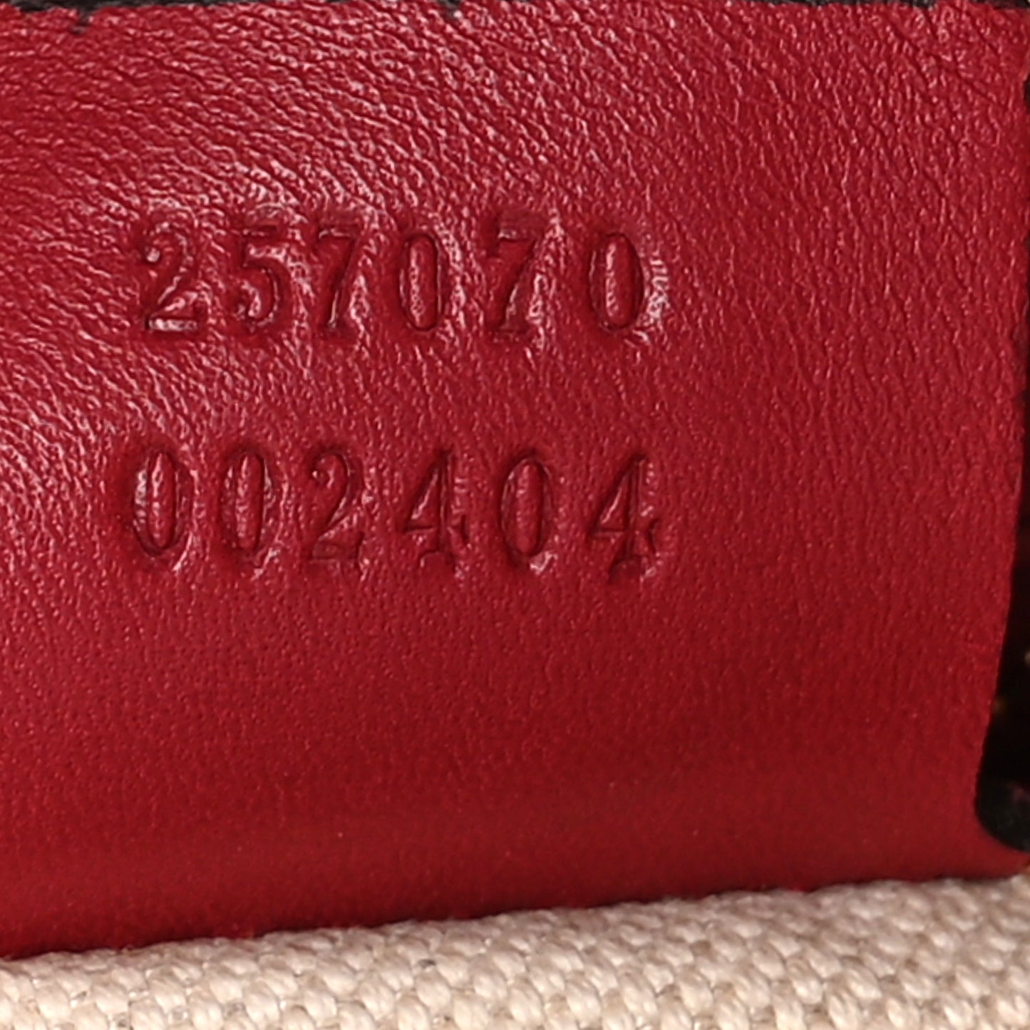 Guccissima Medium Lovely Heart Hobo Red