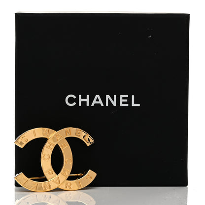 Chanel Metal Paris Button CC Large Brooch Gold 4 of 4