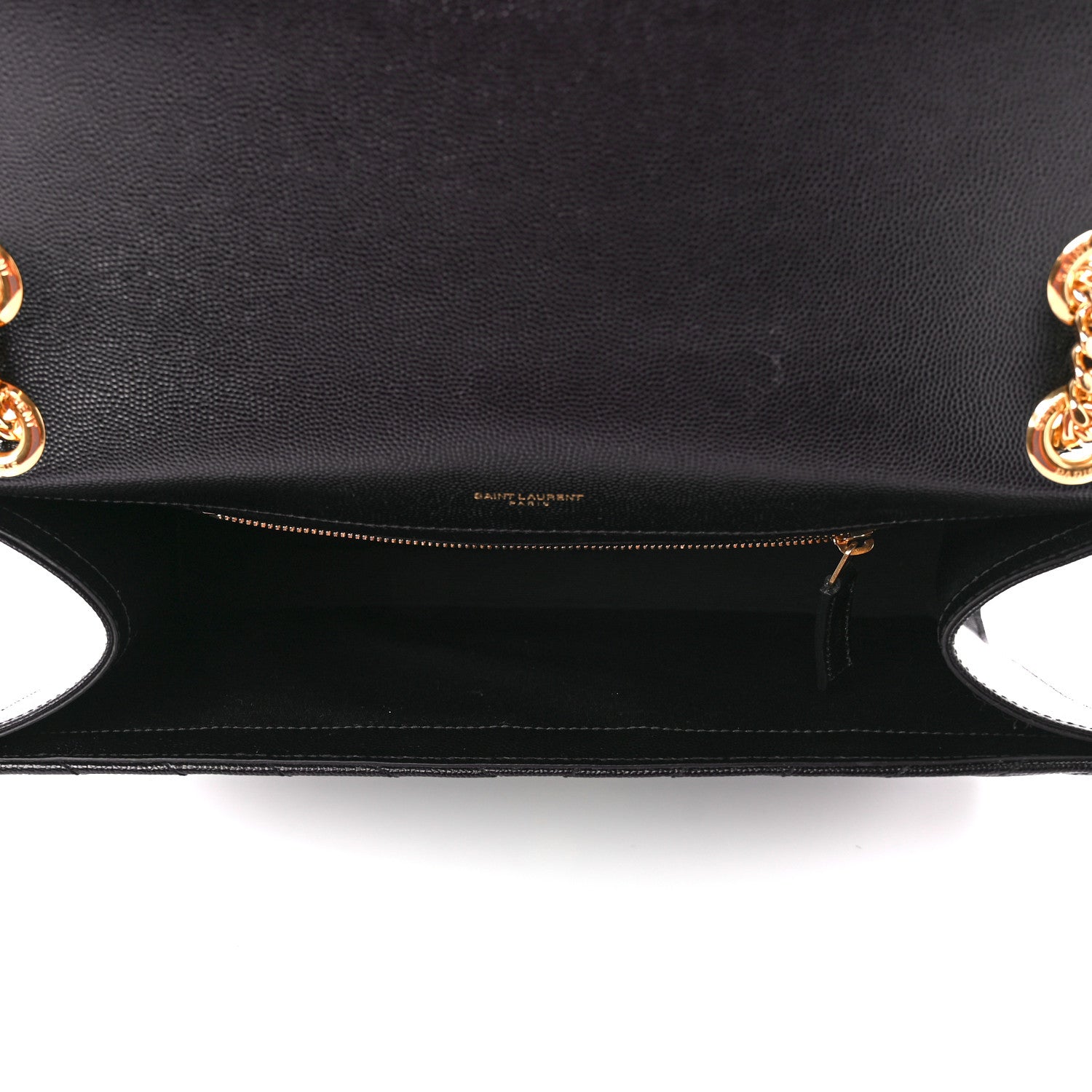Saint Laurent Grain De Poudre Matelasse Chevron Large Monogram Satchel Black 5 of 10