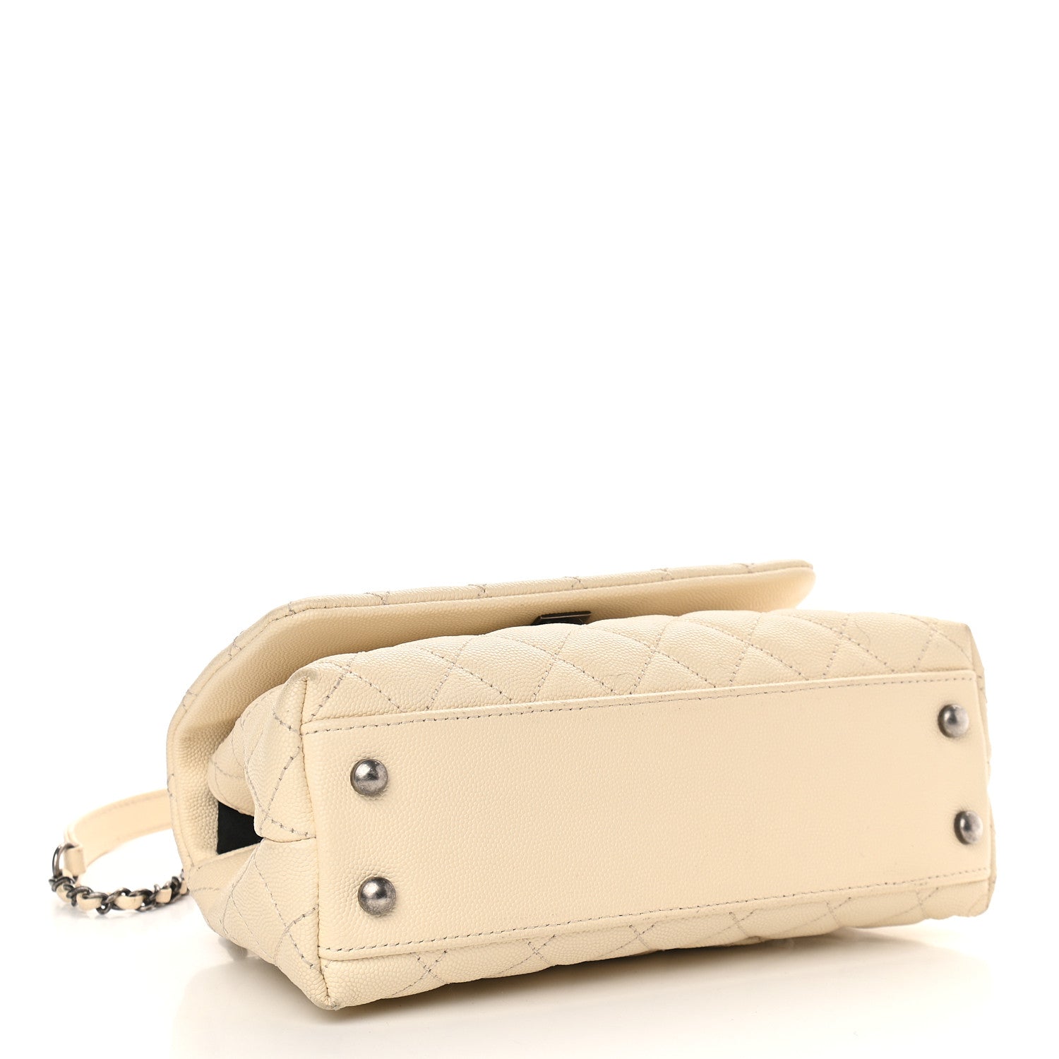 Chanel Caviar Lizard Quilted Mini Coco Handle Flap White 3 of 11