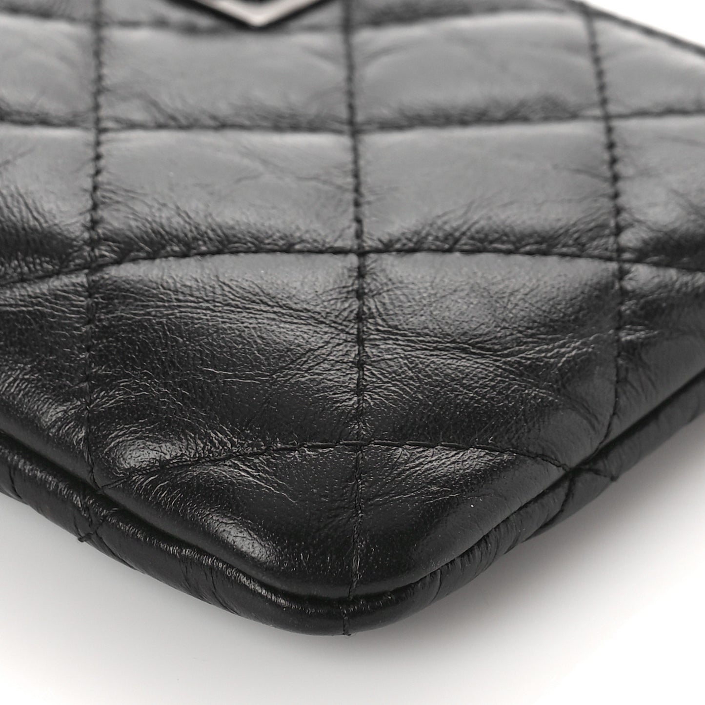 Aged Calfskin Quilted Small Reissue Cosmetic Case So Black