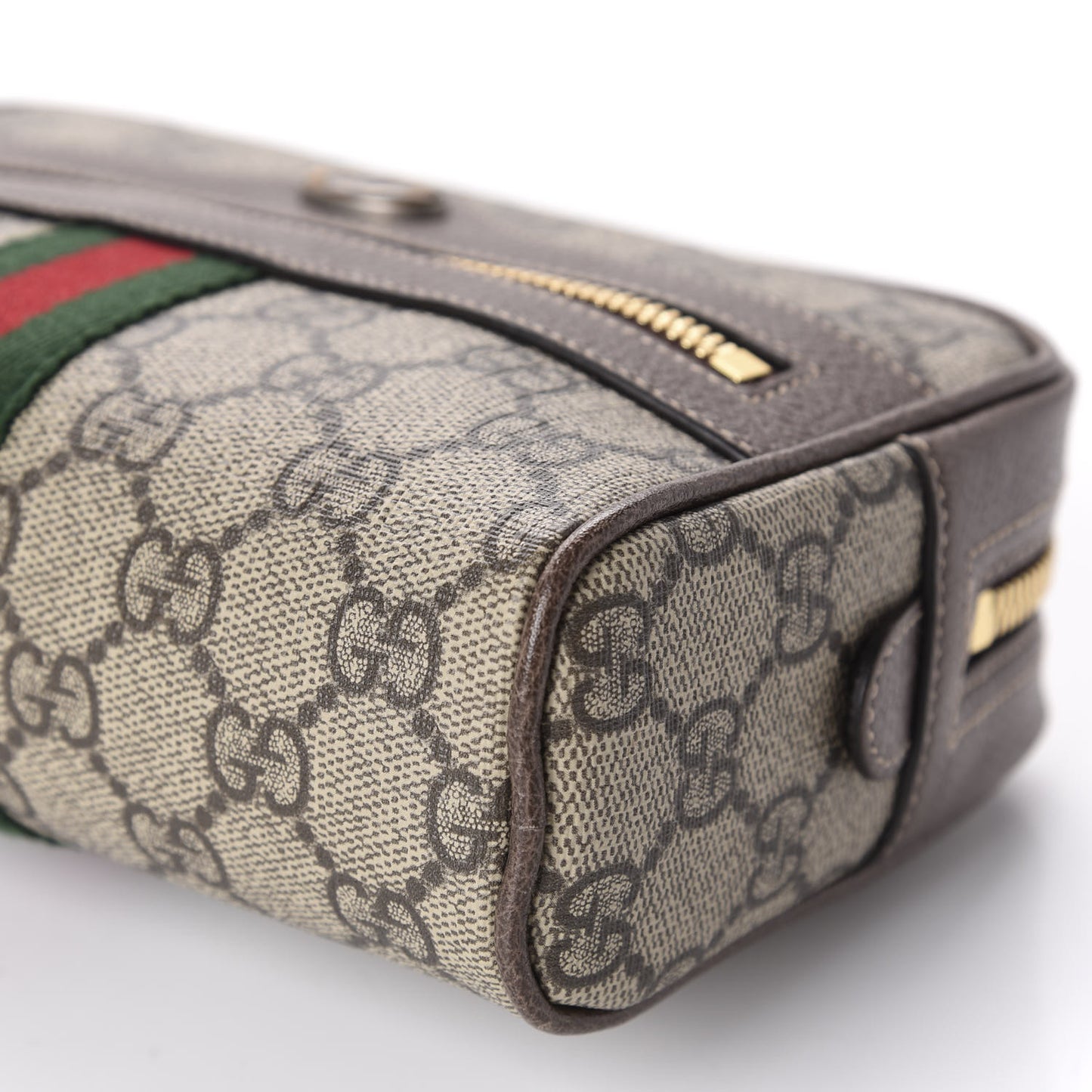 GG Supreme Monogram Web Small Ophidia Belt Bag 75 30 Dark Brown