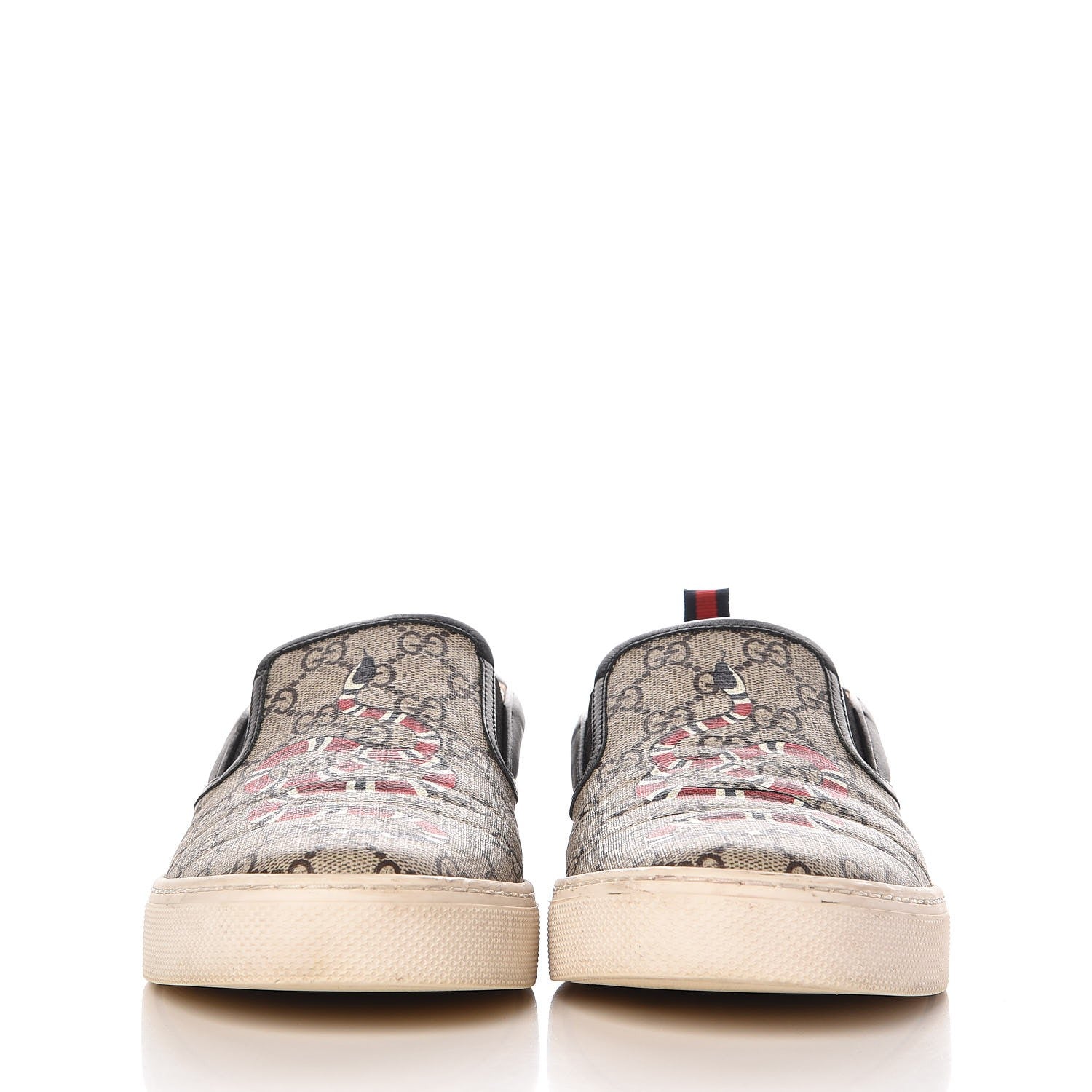 Gucci GG Supreme Monogram Snake Slip On Sneakers Brown 2 of 13