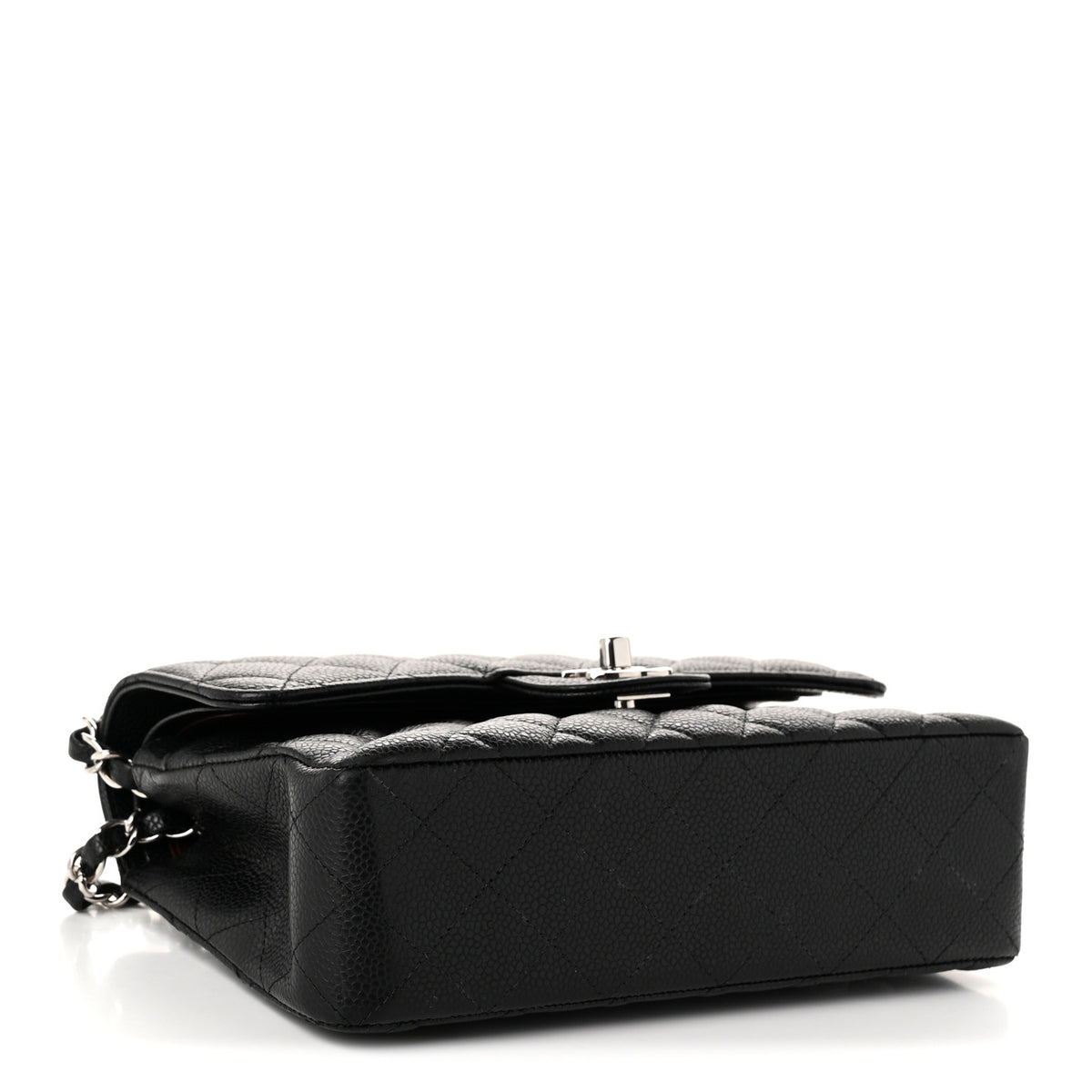 Caviar Quilted Small Double Flap Black