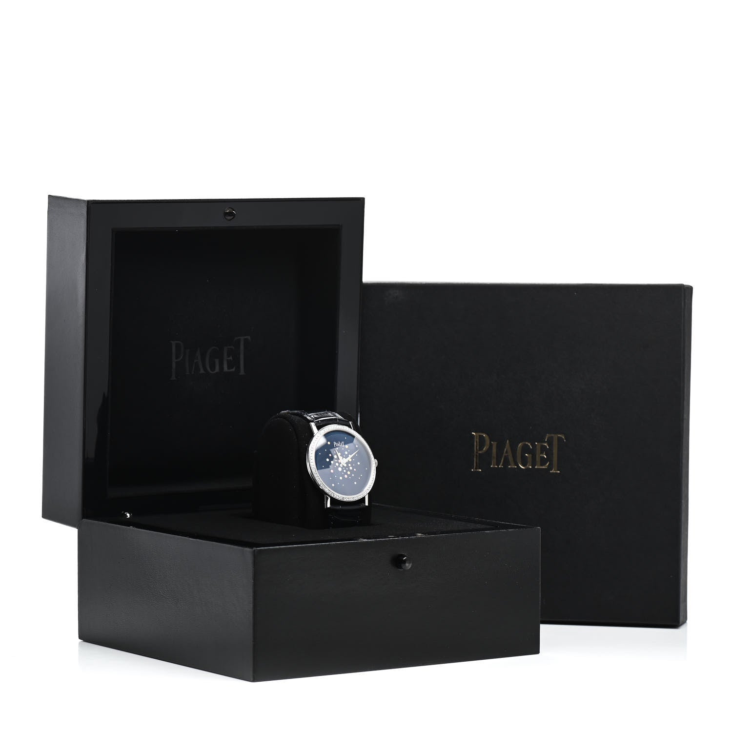 Piaget 18K White Gold Alligator Diamond Bezel 38mm Altiplano Manual Winding Watch Navy 5 of 5