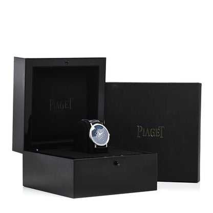 Piaget 18K White Gold Alligator Diamond Bezel 38mm Altiplano Manual Winding Watch Navy 5 of 5