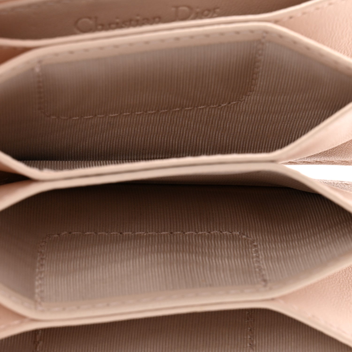 Christian Dior Lambskin Cannage Lady Dior 5-Gusset Card Holder Light Pink 5 of 14