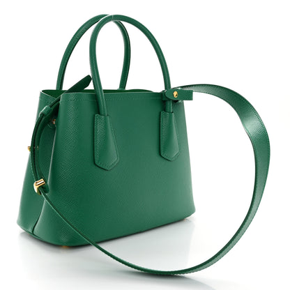 Prada Saffiano Cuir Mini Double Bag Mango 3 of 9