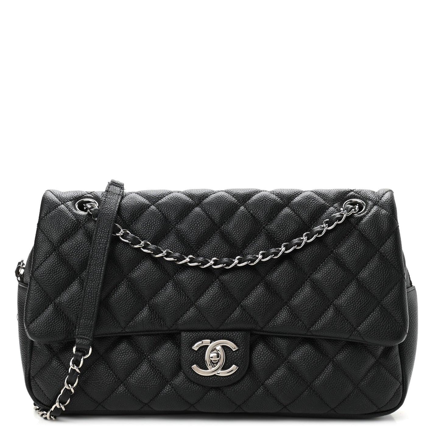 Caviar Quilted Jumbo Easy Flap Black