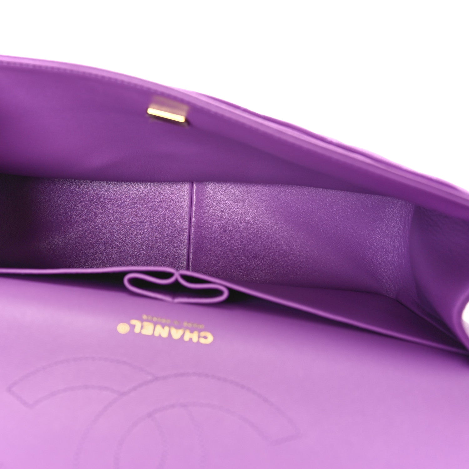 Chanel Caviar Quilted Jumbo Double Flap Purple 5 of 9