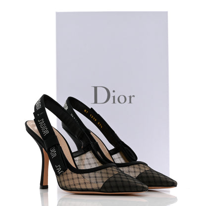 Christian Dior Mesh Net Crystal J'Adior Slingback 100mm Pumps 37.5 Black 9 of 9