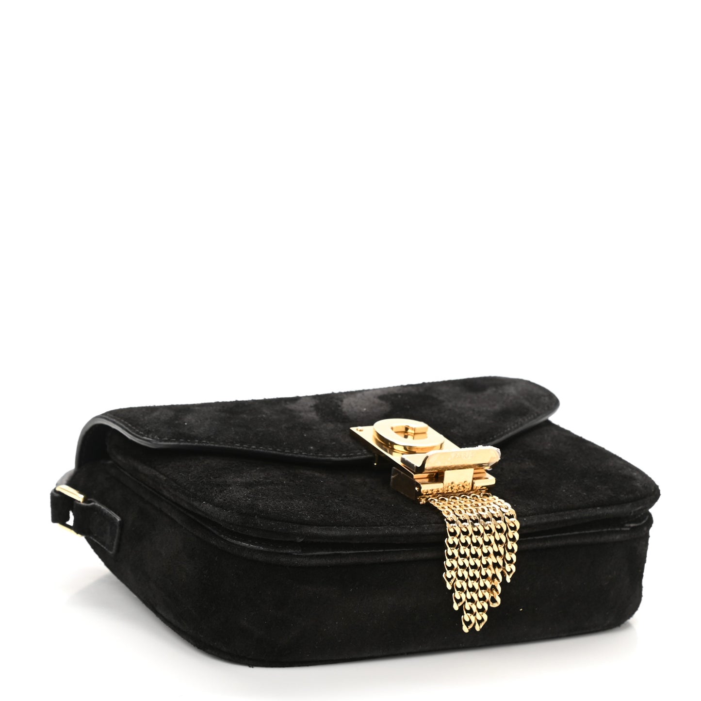 Suede Small Pampille C Bag Black