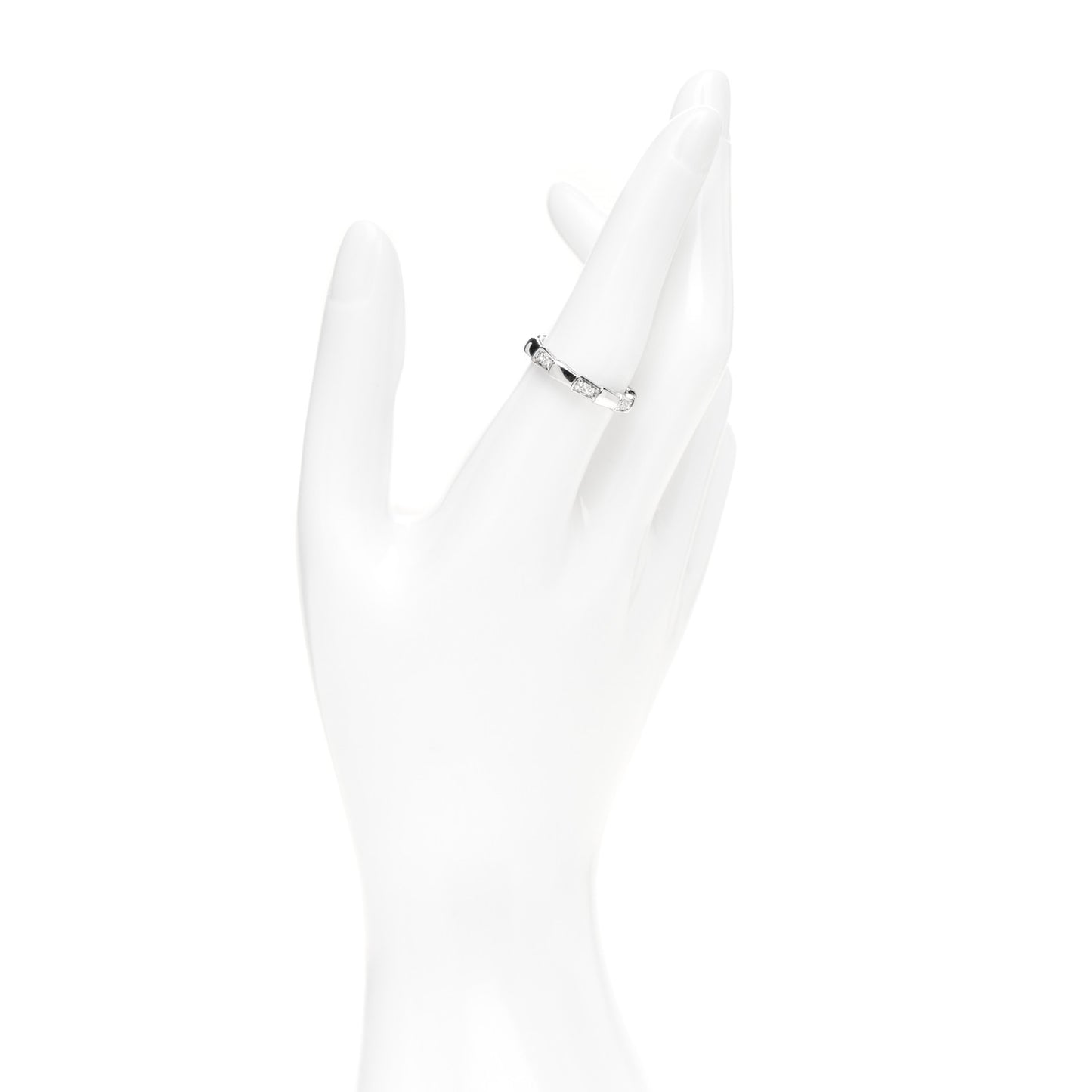 18K White Gold Diamond Serpenti Viper Band Ring 55 7.25
