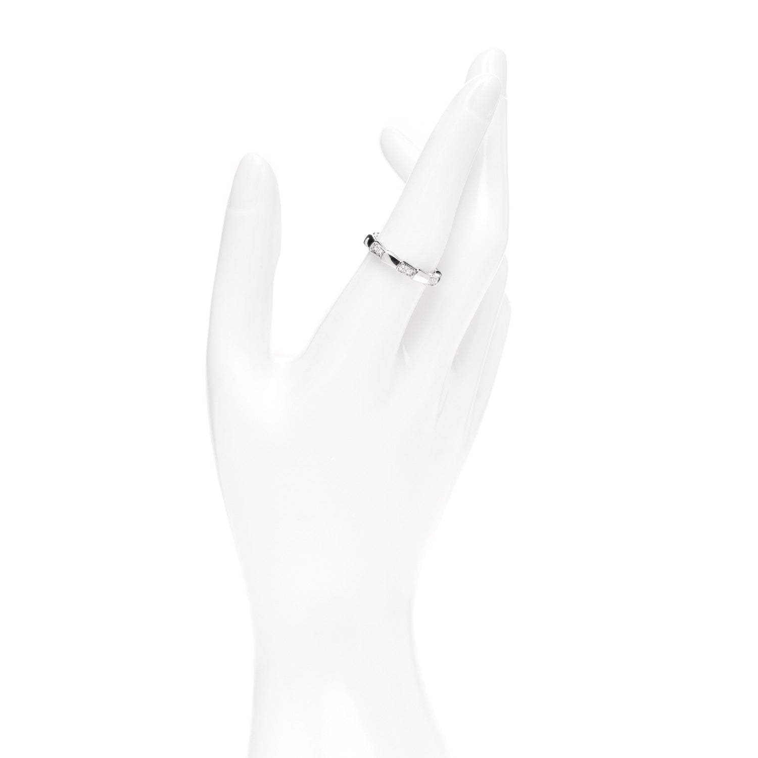 Bulgari 18K White Gold Diamond Serpenti Viper Band Ring 55 7.25 2 of 7