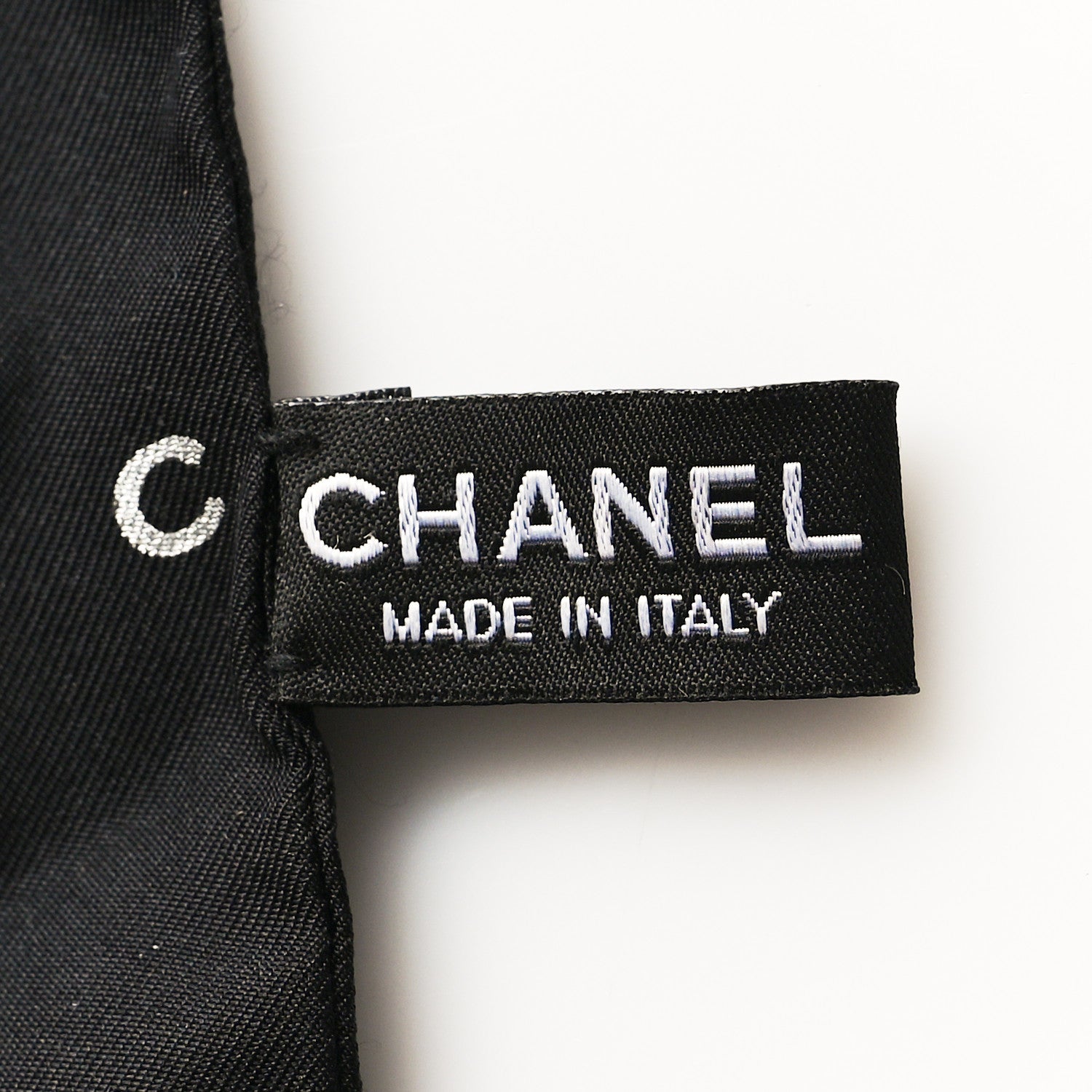Chanel Silk CC Slim Bandeau Scarf Black White 3 of 4