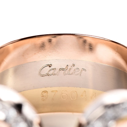 Cartier 18K Pink Yellow White Gold Diamond C De Ring 53 6.25 4 of 4
