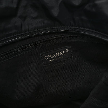 Chanel Nylon Calfskin Quilted CC Paris New York Tote Bag Black 6 of 12