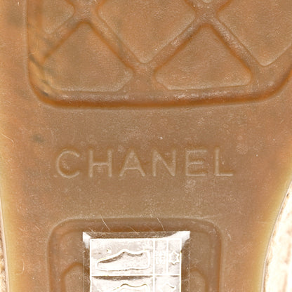 Chanel Tweed Lambskin CC Espadrilles 38 Beige 6 of 10